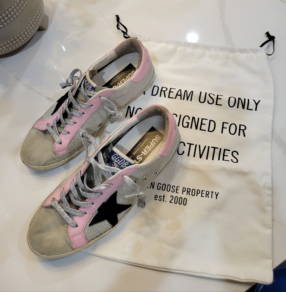 Golden Goose Women's Pink and Black Sneakers